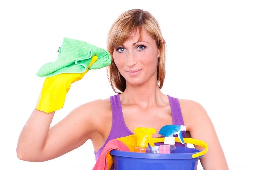 Carpet cleaning team working safely with equipment in an indoor property