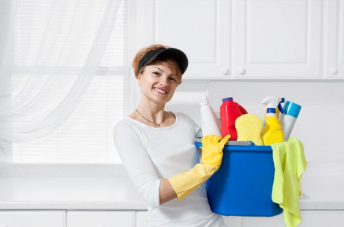 Safety inspection and preparation before carpet cleaning work begins