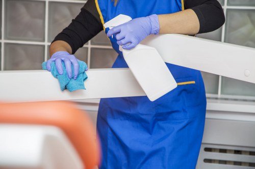 Professional explaining a carpet cleaning complaint outcome
